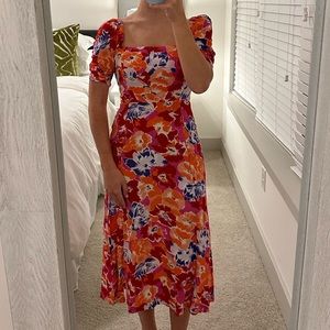 Lspace Floral Midi Dress